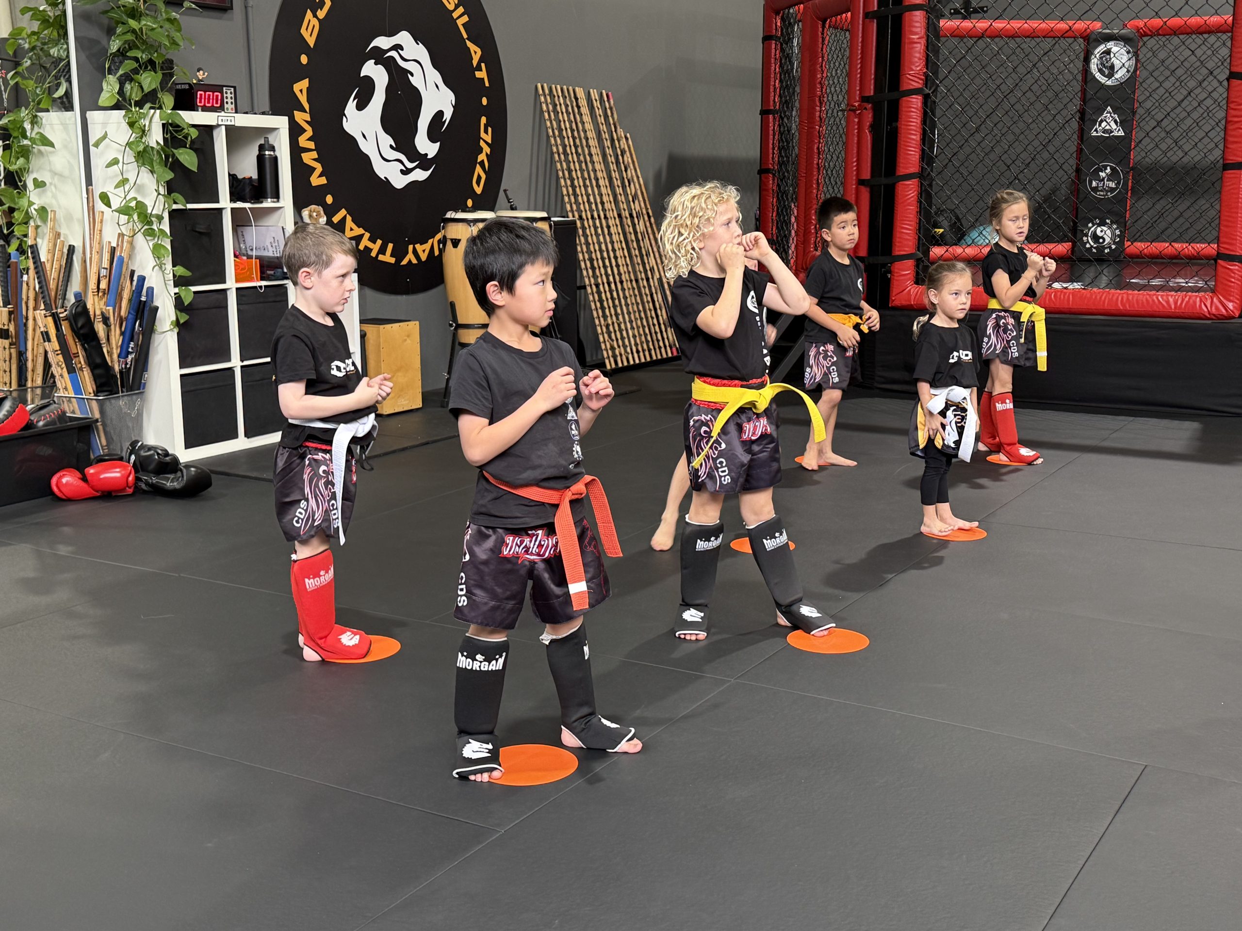 Children training in martial arts class at Combat Defence Systems